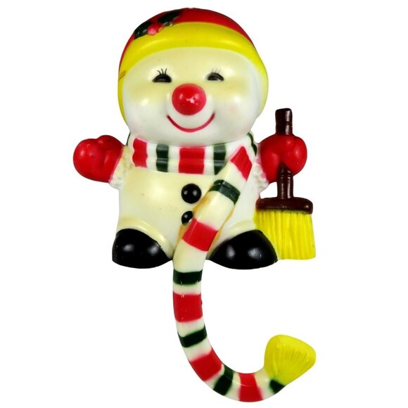 Snowman Stocking Hook Vintage 1985 G. Future Christmas Holidays Decor Frosty - Picture 1 of 7